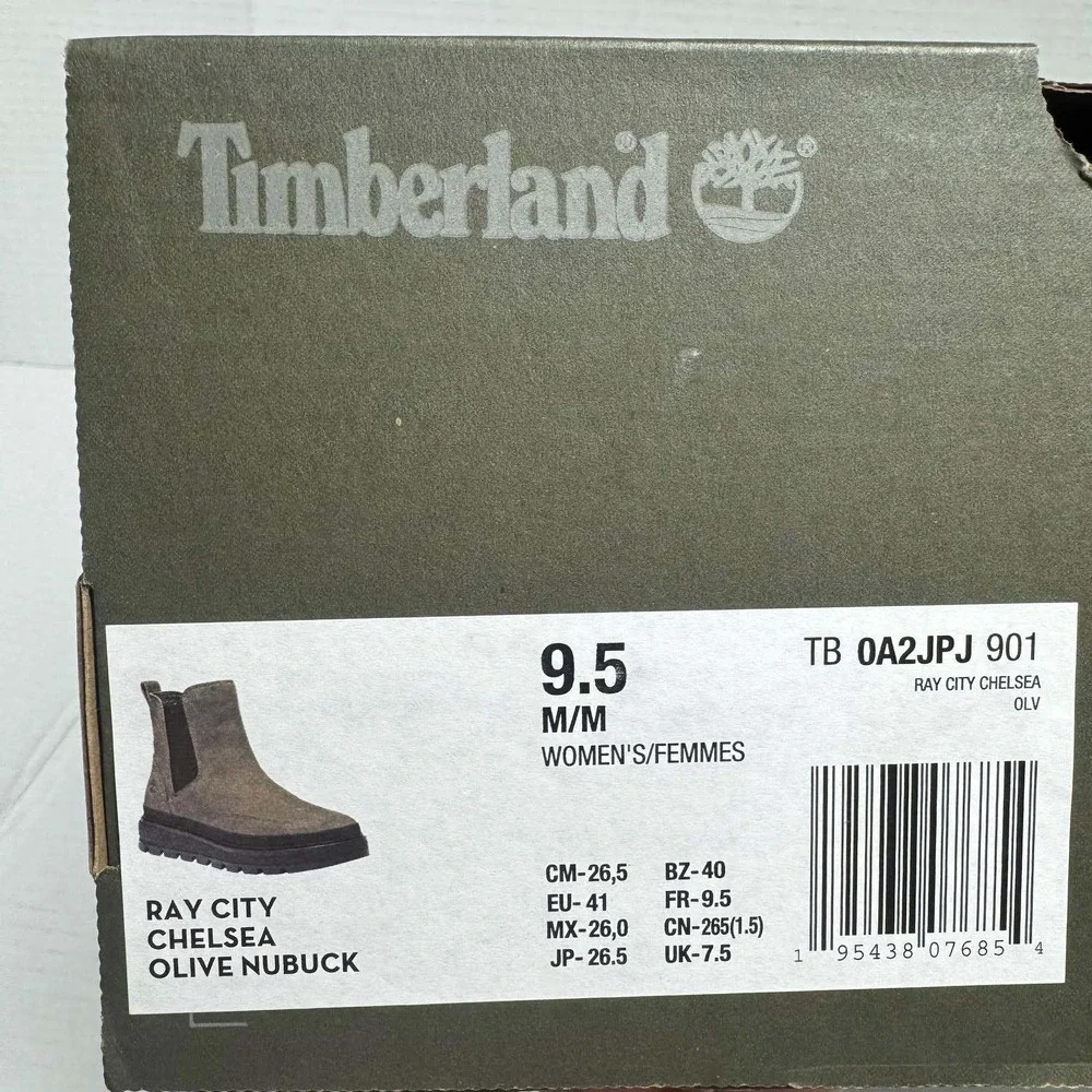 Timberland New Size‎ 9.5 Greenstride Ray City Pull On Chelsea Boots Olive Nubuck